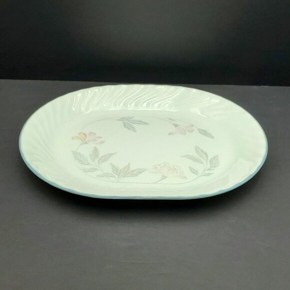 Corelle Pink Trio Platter Corning White Swirl Floral Oval Serving Plate - Picture 7 of 7